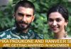 Deepika Padukone And Ranveer Singh Are Getting Married In November