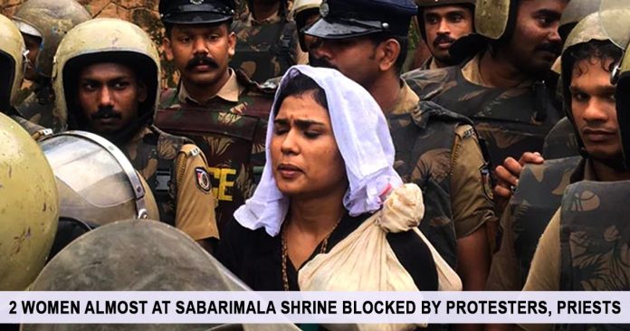 2 Women Almost At Sabarimala Shrine Stopped By Protesters & Priests