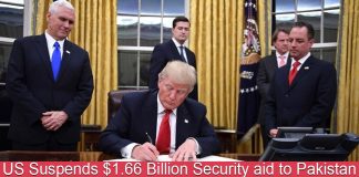 US suspends $1.66 Billion Security aid to Pakistan