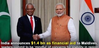 India Announces $1.4 Billion As Financial Aid To Maldives