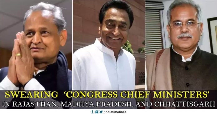 Swearing ‘Congress chief ministers’ in Rajasthan