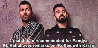 2-match ban recommended for Pandya over remark on ‘Koffee wid Karan’