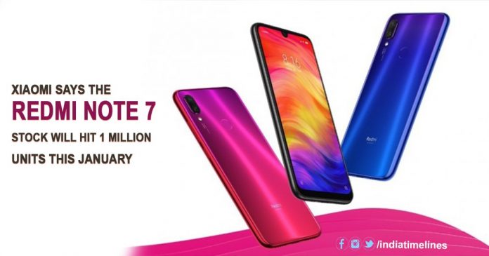 Xiaomi says the Redmi Note 7 stock will hit 1 million units this January