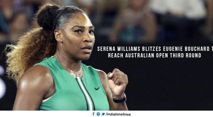 Serena Blitzes Eugenie Bouchard to reach the AUS Open 3rd Round