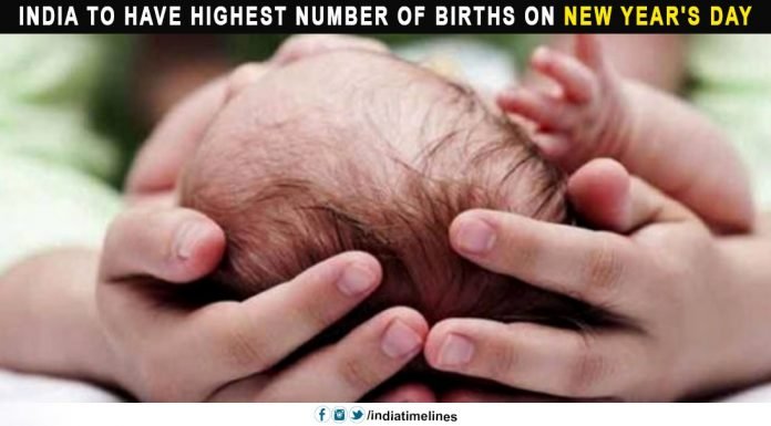 India has the largest number of births on New Year's Day