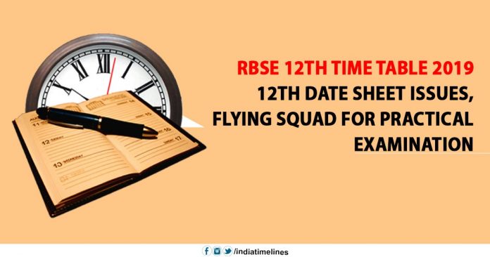 RBSE 12th Time Table 2019
