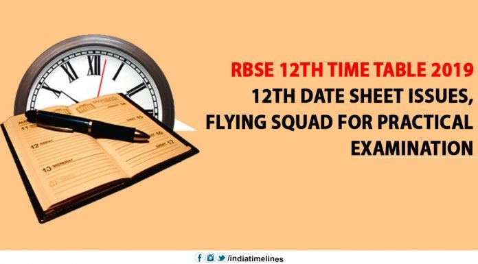 RBSE 12th Time Table 2019