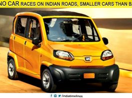 Tata Nano car races on Indian roads