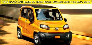 Tata Nano car races on Indian roads