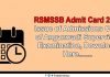 RSMSSB Admit Card 2019