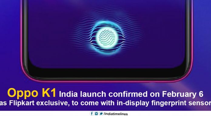 Oppo K1 India launch confirmed on February 6 as Flipkart exclusive