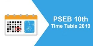 PSEB Class 10th Date Sheet 2019