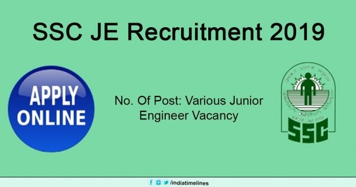 SSC JE Recruitment 2019