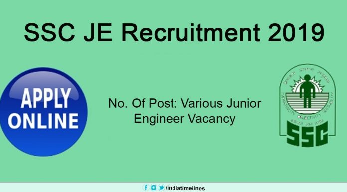SSC JE Recruitment 2019