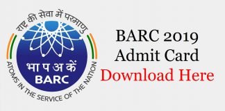 BARC Admit Card 2019