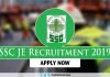 SSC JE 2019 recruitment