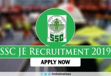 SSC JE 2019 recruitment