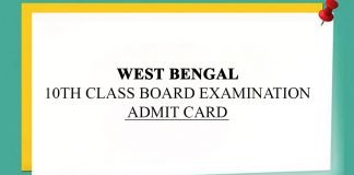 WBBSE Madhyamik Admit Card Released 2019