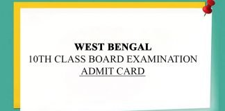 WBBSE Madhyamik Admit Card Released 2019