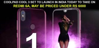 Coolpad Cool 3 set to launch in India today to take on Redmi 6A