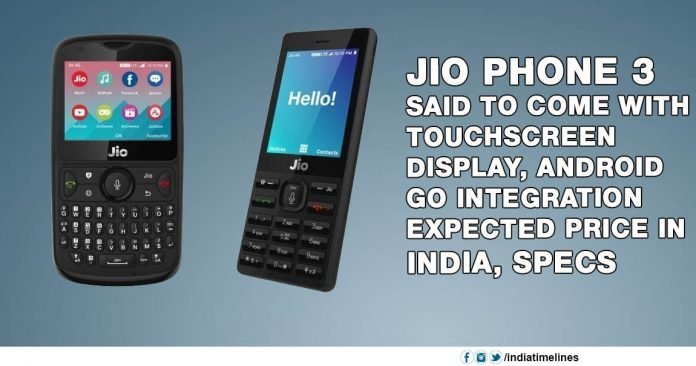 Jio Phone 3 said to come with a touchscreen display