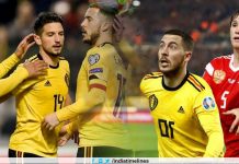 Belgium overcome Courtois howler to sink Russia