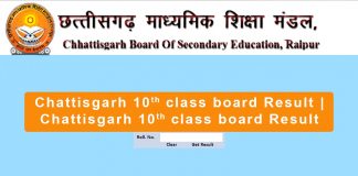 CGBSE 10th Result 2019 Name Wise