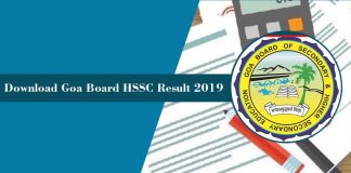Goa Board 12th Result 2019