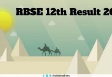 RBSE 12th Science/Commerce Result 2019