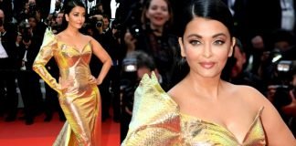 Aishwarya Rai Bachchan Appearing In the Golden Mermaid Gown