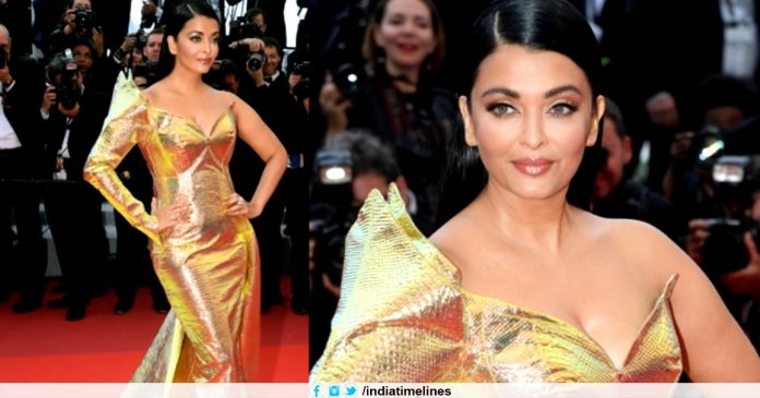 Aishwarya Rai Bachchan Appearing In the Golden Mermaid Gown