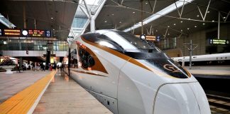Superfast bullet train that run with the speed of airplane