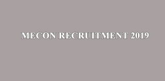 MECON Recruitment 2019