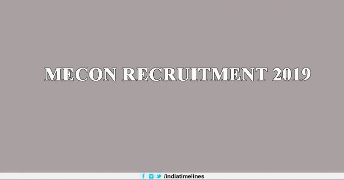 MECON Recruitment 2019