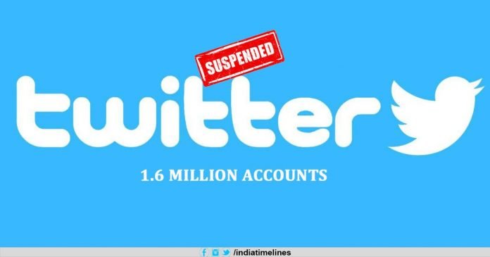 Twitter suspends over 1.6 million accounts