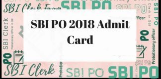 SBI PO PRE Admit Card 2019 Released