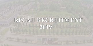 RPCAU Recruitment 2019