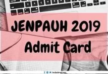 WB JENPAUH Admit Card 2019 Download