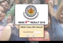 RBSE 8th Result 2019 Name Wise