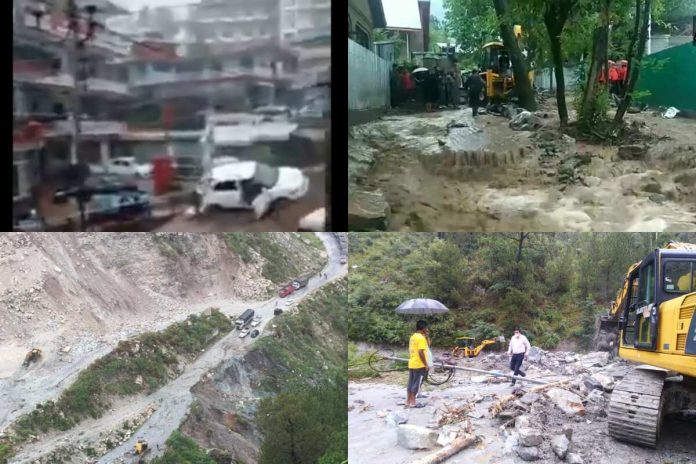 Devastation due to cloudburst in Bhagsu Nag of Dharamsala