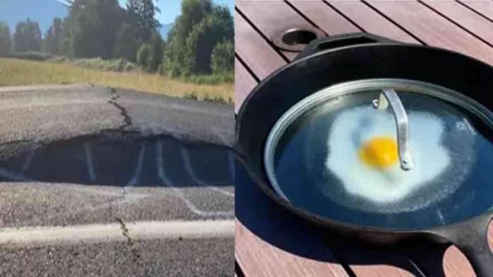 Canada: Here the heat broke all the records, there was a crack on the road