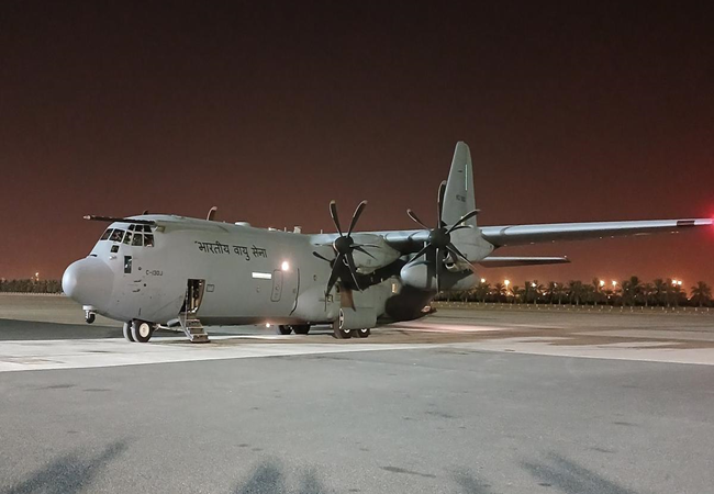 Indian Air Force (IAF) special aircraft arrived in Kochi