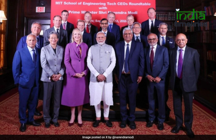 PM Modi Meets Tech CEOs In New York, Discusses Emerging Technology PM Modi Meets Tech CEOs In New York, Discusses Emerging Technology